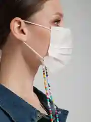 Желтый бисерные бусы для маски