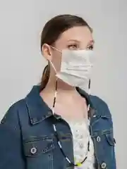 Черный бисерные бусы для маски