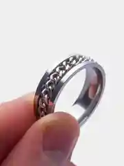 Хром кольцо-антистресс, с вращающейся цепочкой, из стали