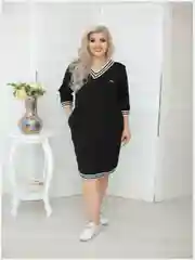 Черный платье повседневное, большие размеры