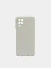 Белый чехол на Samsung А12 с бархатистым покрытием внутри