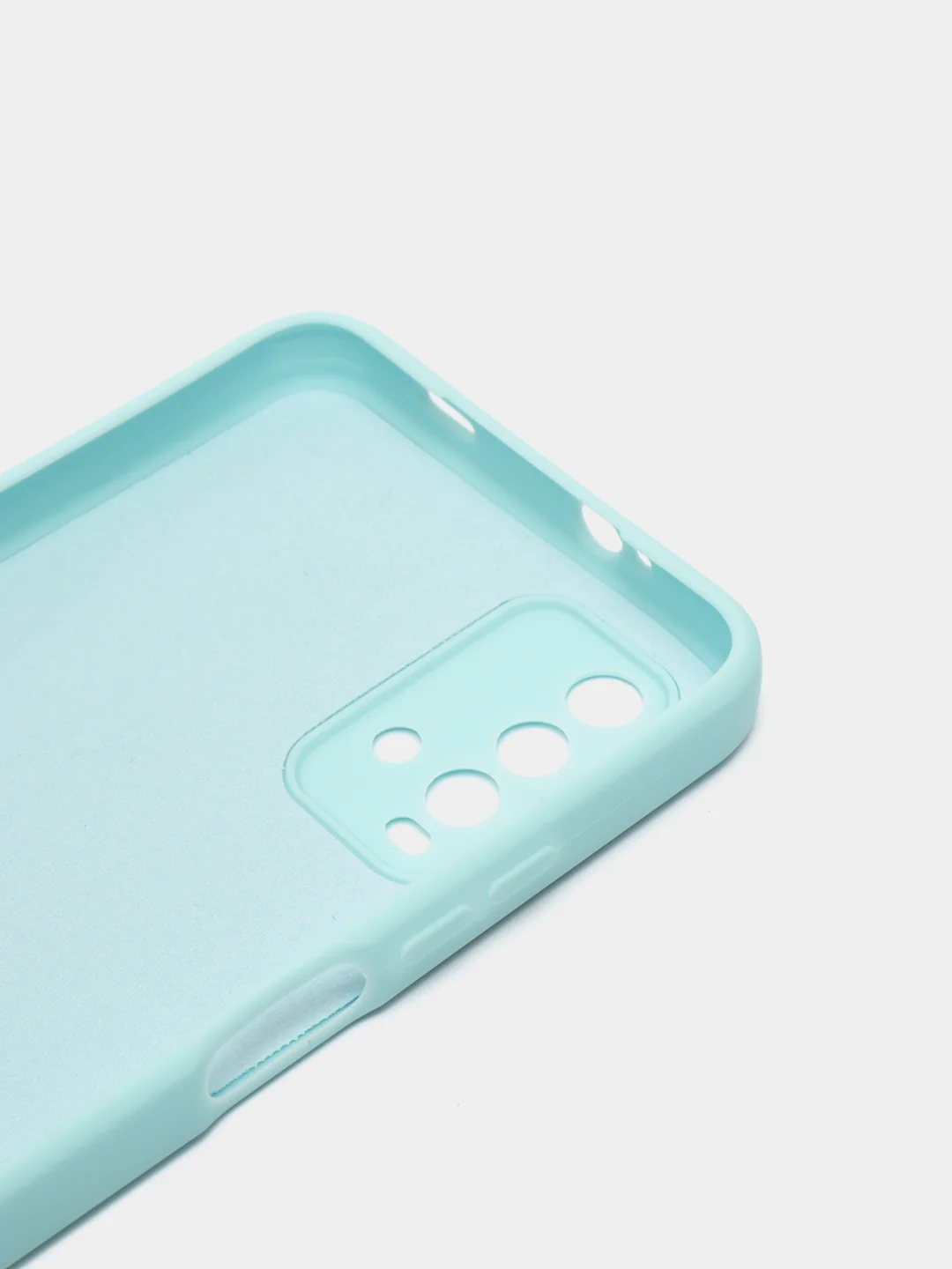 Голубой чехол на Xiaomi Redmi 9T c бархатистым покрытием внутри