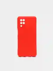 Красный чехол на Samsung А12 с бархатистым покрытием внутри
