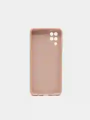 Молочный чехол на Samsung А12 с бархатистым покрытием внутри