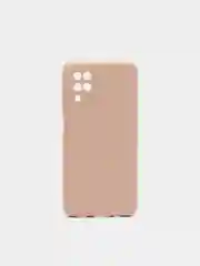 Молочный чехол на Samsung А12 с бархатистым покрытием внутри