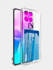 Чехол-накладка с карманом для карты Samsung A12/A22/A33/A32/A31/A72/A53/A03, прозрачный