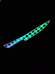 Белый переливающаяся наклейка Knife "Нож в ромбиках", без фона, на любую поверхность