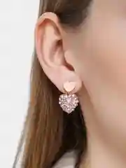 Конфетный серьги романтичные Сердечки с кристаллами