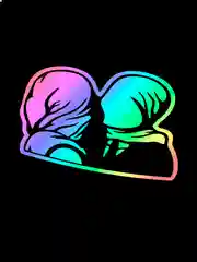 The Lovers "Влюблённые" Рене Магритт - голографическая наклейка на ноутбук стикер без фона