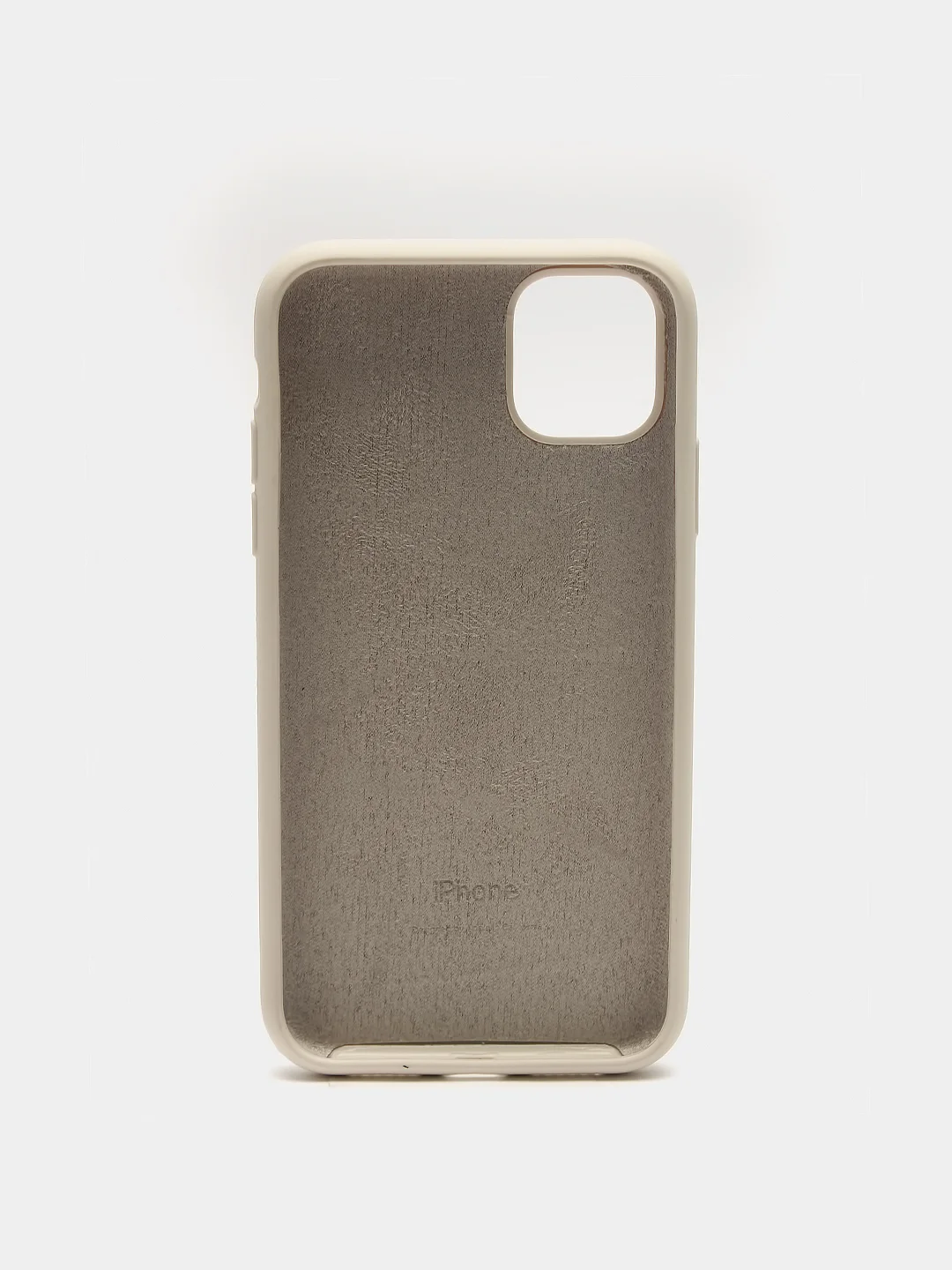 Бежевый чехол Silicone Case для iPhone 11 с закрытым низом