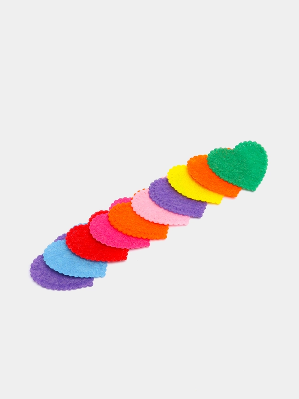 Сердечки из фетра, фасовка по 10 штук