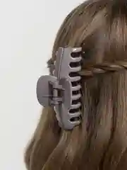 Серый заколка зажим Краб круглая 90х45х30