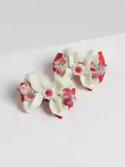Красный бантики из репсовой ленты / резинки для волос (2 шт)