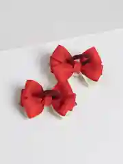 Красный бантики из репсовой ленты / резинки для волос (2 шт)