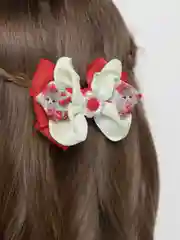 Красный бантики из репсовой ленты / резинки для волос (2 шт)