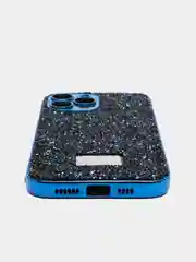 Синий чехол со стразами Samsung A12, A03, A03 core, iPhone 11, 12 Pro/ Pro Max, 13 Pro/ Pro Max