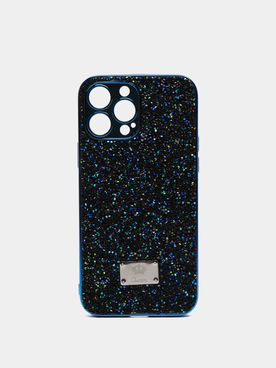 Синий чехол со стразами Samsung A12, A03, A03 core, iPhone 11, 12 Pro/ Pro Max, 13 Pro/ Pro Max