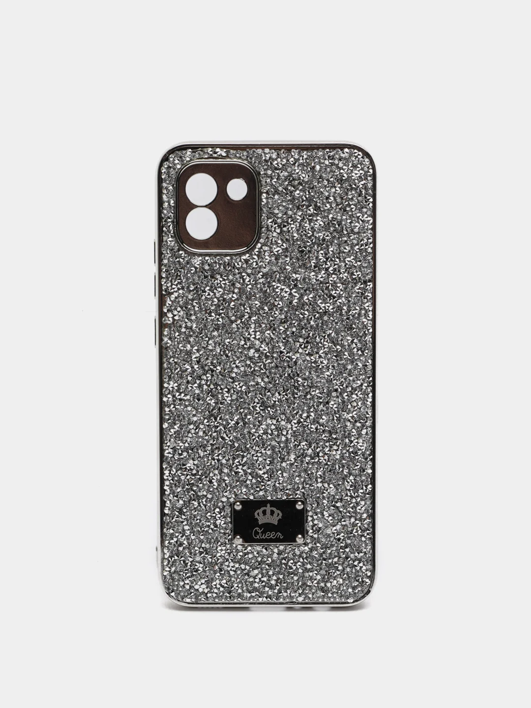 Серебряный чехол со стразами Samsung A12, A03, A03 core, iPhone 11, 12 Pro/ Pro Max, 13 Pro/ Pro Max