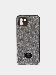 Серебряный чехол со стразами Samsung A12, A03, A03 core, iPhone 11, 12 Pro/ Pro Max, 13 Pro/ Pro Max
