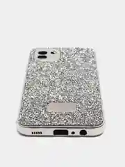 Серебряный чехол со стразами Samsung A12, A03, A03 core, iPhone 11, 12 Pro/ Pro Max, 13 Pro/ Pro Max