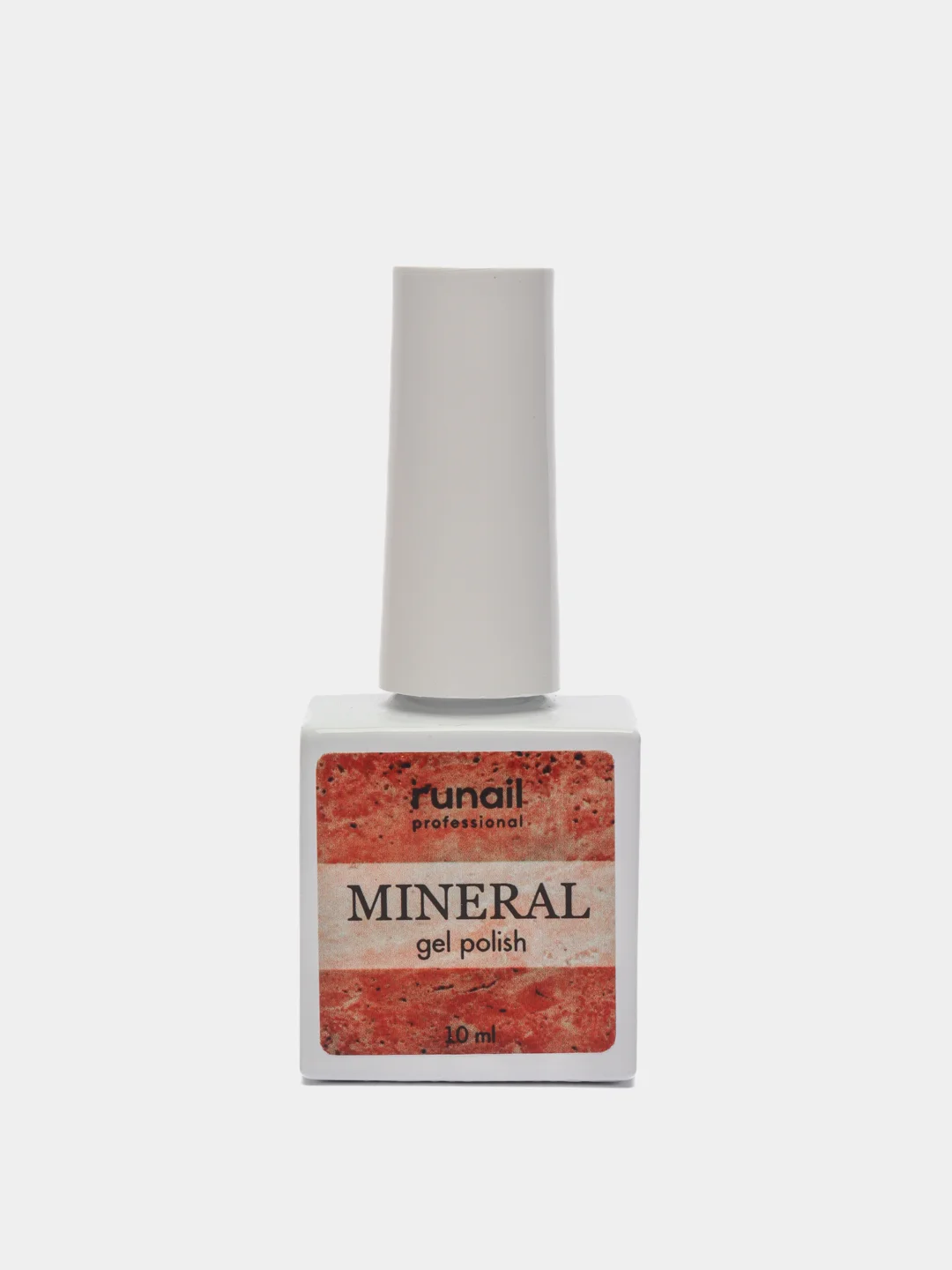 Оранжевый гель лак Runail Professional "Mineral", с текстурой природного камня