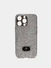 Белый чехол со стразами Samsung A12, A03, A03 core, iPhone 11, 12 Pro/ Pro Max, 13 Pro/ Pro Max