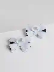 Угольный бантики из репсовой ленты / резинки для волос (2 шт)