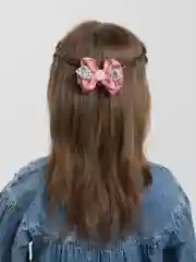 Коралловый меланж бантики из репсовой ленты / резинки для волос (2 шт)