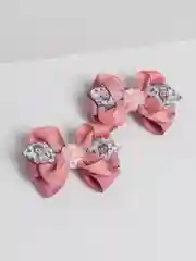 Коралловый меланж бантики из репсовой ленты / резинки для волос (2 шт)