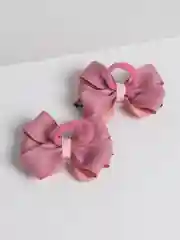 Коралловый меланж бантики из репсовой ленты / резинки для волос (2 шт)