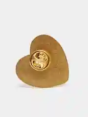 Розовый брошь "Сердце Ин и Ян"