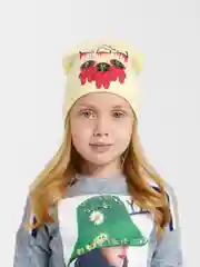 Желтый шапка детская трикотажная Игра в кальмара (Squid Game), Котёнок