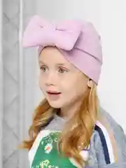 Детская шапка (на 3-8 лет) для девочек,чалма,тюрбан,двухслойная,трикотажная,демисезонная