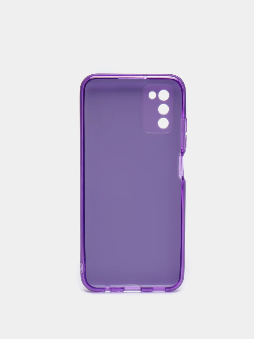 Фиолетовый чехол Samsung Galaxy A03s, Самсунг Галакси А03с блестящий сияющий с защитой камеры