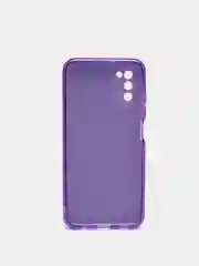 Фиолетовый чехол Samsung Galaxy A03s, Самсунг Галакси А03с блестящий сияющий с защитой камеры