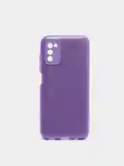 Фиолетовый чехол Samsung Galaxy A03s, Самсунг Галакси А03с блестящий сияющий с защитой камеры