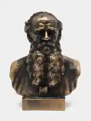 Бюст гипсовый Толстой, патина, высота 24 см