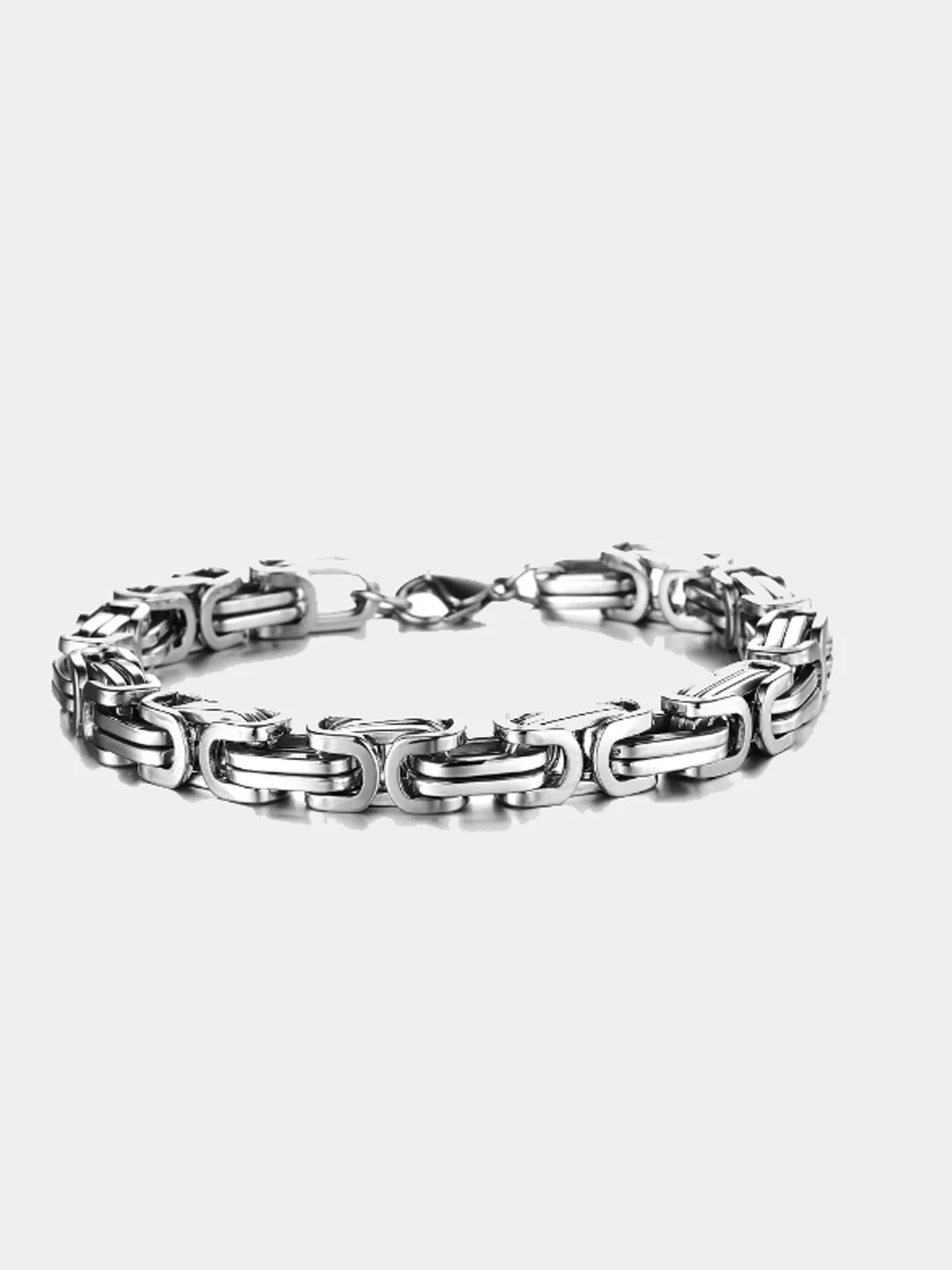 Серебряный браслет для мужчины, серебристый, черный, на руку, сталь