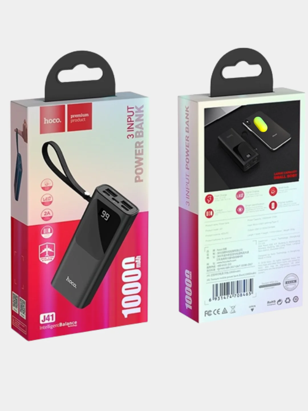 Внешний аккумулятор Hoco J41 Power bank 10.000 mAh Белый