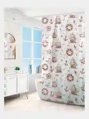 Коричневый штора-занавес для ванной комнаты с кольцами, 180 х 180 см