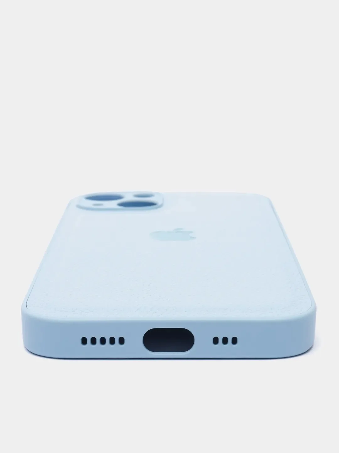 Голубой чехол кожаный для Apple iPhone XR, 11, 12, 13, Pro, ProMax