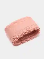 Пастельно-коралловый лента репсовая с ажурными краями, 3 см