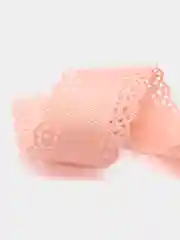 Пастельно-коралловый лента репсовая с ажурными краями, 3 см