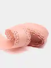 Пастельно-коралловый лента репсовая с ажурными краями, 3 см