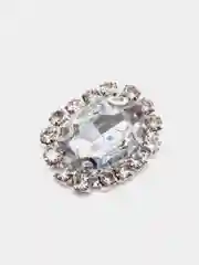 Серебряный кабошоны со стразами, 2 штуки