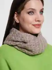 Розовый снуд вязаный, шерстяной в два оборота
