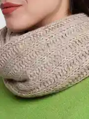 Индиго снуд вязаный, шерстяной в два оборота