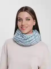 Лесной зеленый снуд вязаный, шерстяной в два оборота