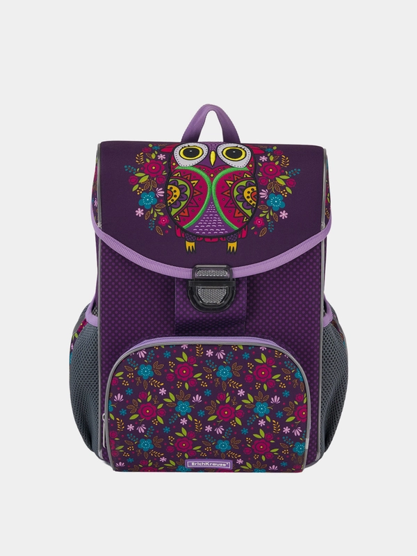 Рюкзак школьный ErichKrause "ErgoLine Flower owl", с ортопедической спинкой 15л 25x37x14см