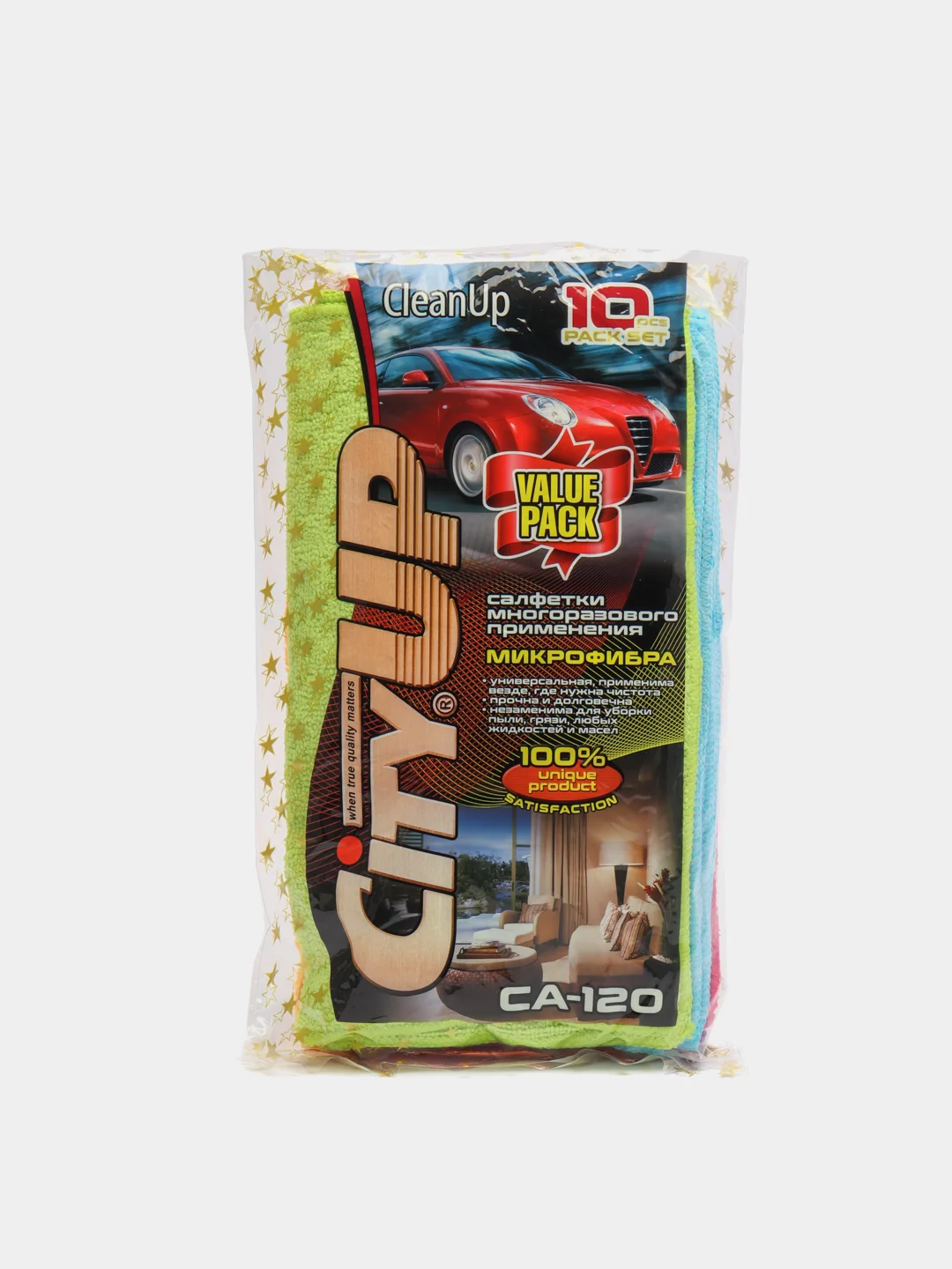 Салфетка CityUP, микрофибра, 30 х 30 см, 1, 5, 10 штук